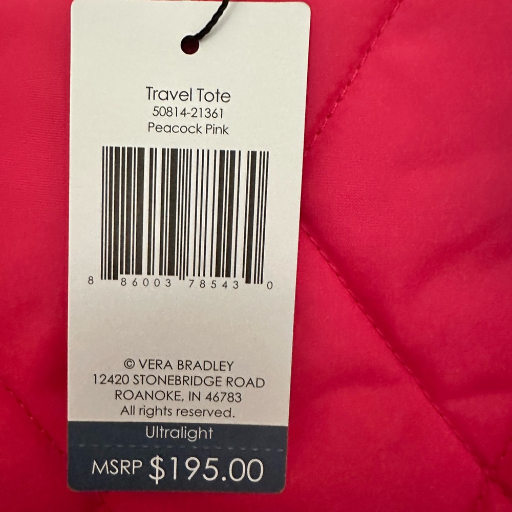 Vera Bradley Ultralight Travel Tote NWT - Picture 10 of 10